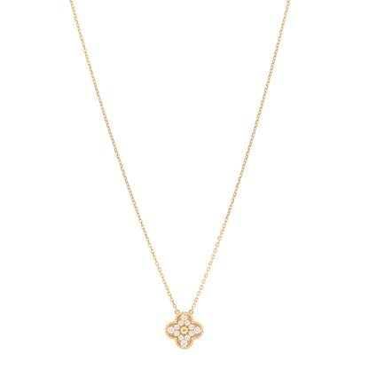 Van Cleef & Arpels 18K Yellow Gold Diamond Vintage Alhambra Pendant Necklace 1 of 6