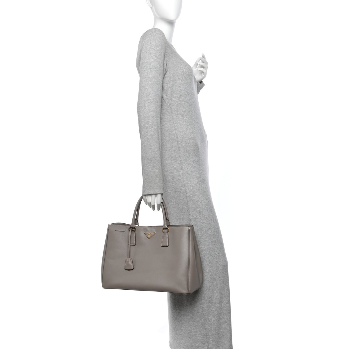 Prada Saffiano Lux Large Tote Argilla 2 of 13