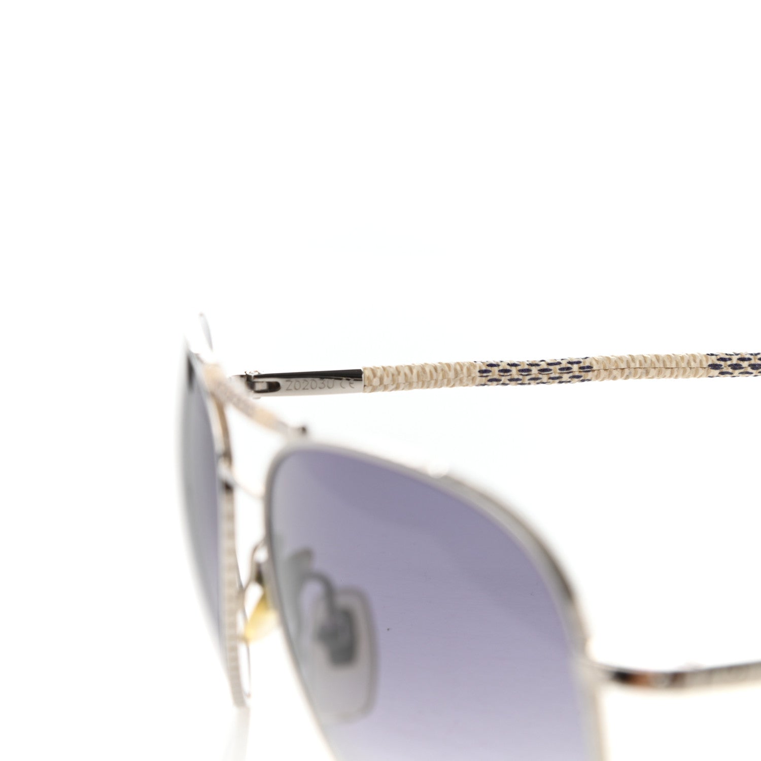 Louis Vuitton Damier Azur Conspiration Pilote Aviator Sunglasses Z0203U 7 of 9