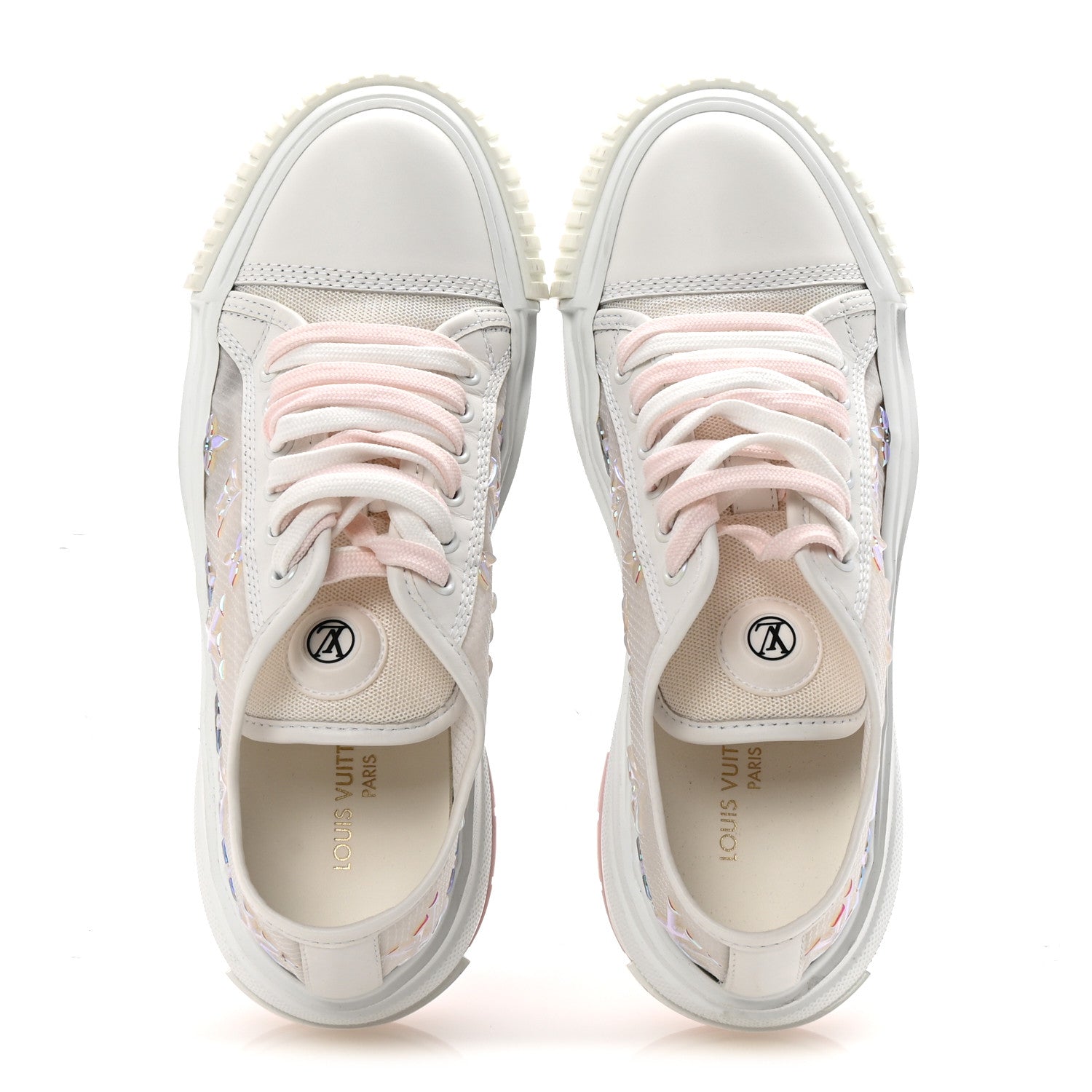 Louis Vuitton Iridescent Technical Mesh Monogram LV Squad Low Top Sneakers 36.5 Rose Clair 2 of 9