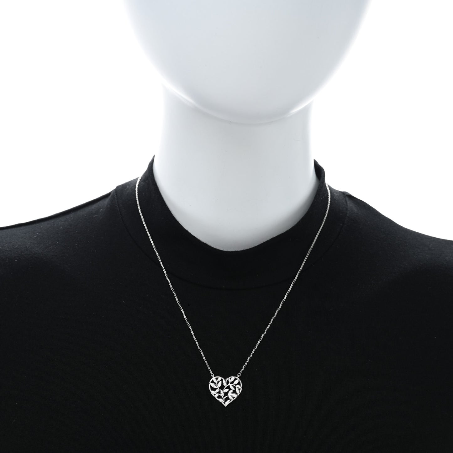 Sterling Silver Paloma Picasso Olive Leaf Heart Pendant Necklace