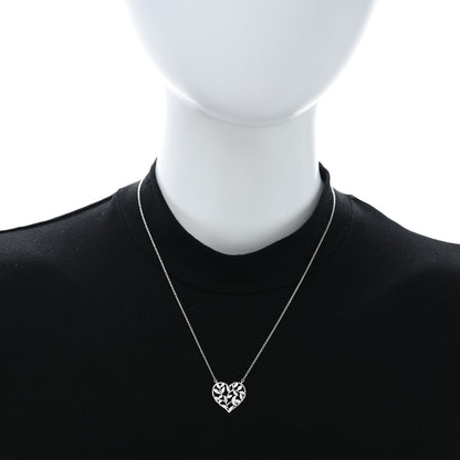 Tiffany Sterling Silver Paloma Picasso Olive Leaf Heart Pendant Necklace 3 of 4