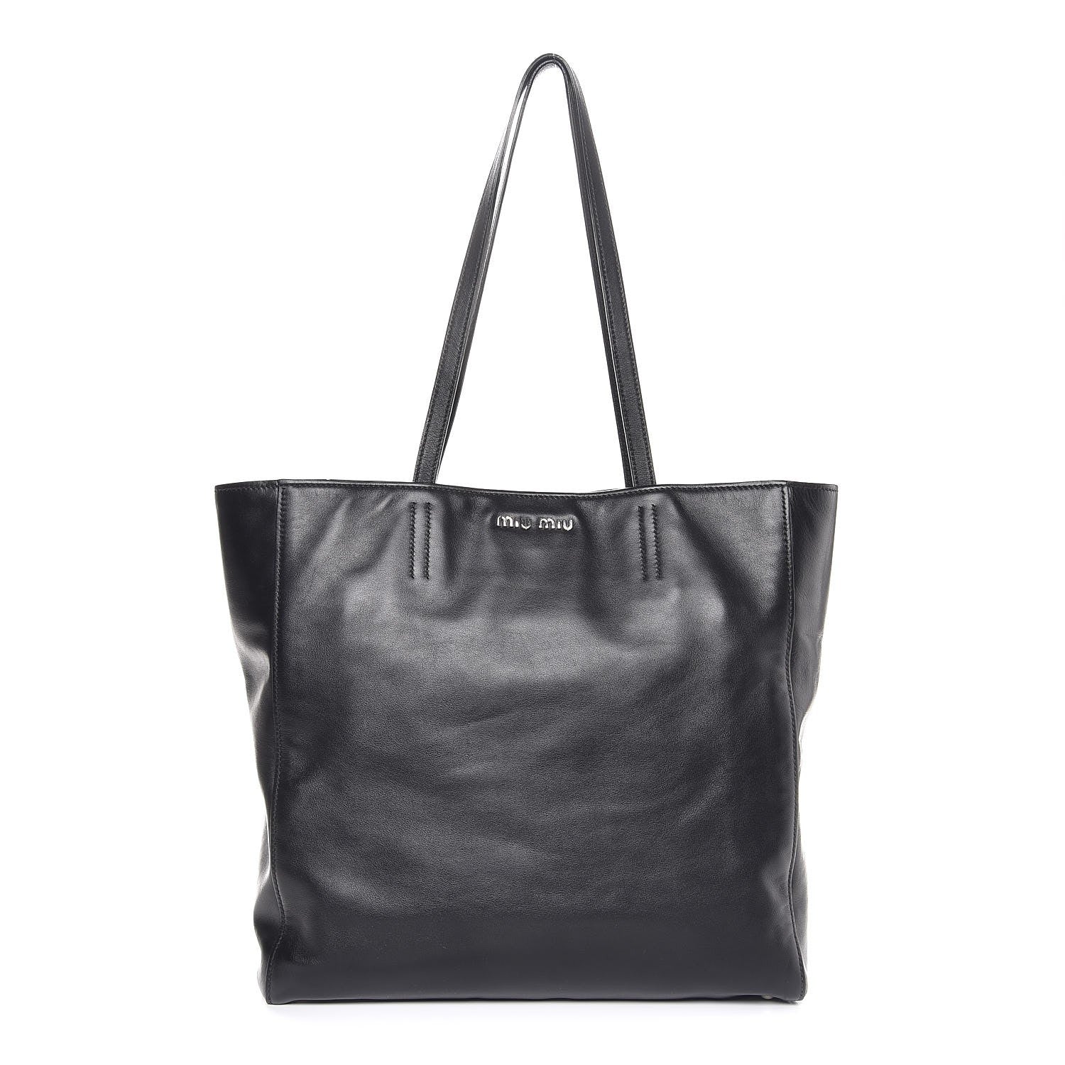 Miu Miu Vitello Soft Calf Tote Black 1 of 8