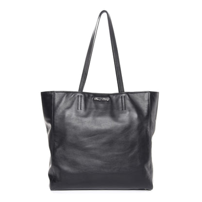 Miu Miu Vitello Soft Calf Tote Black 1 of 8