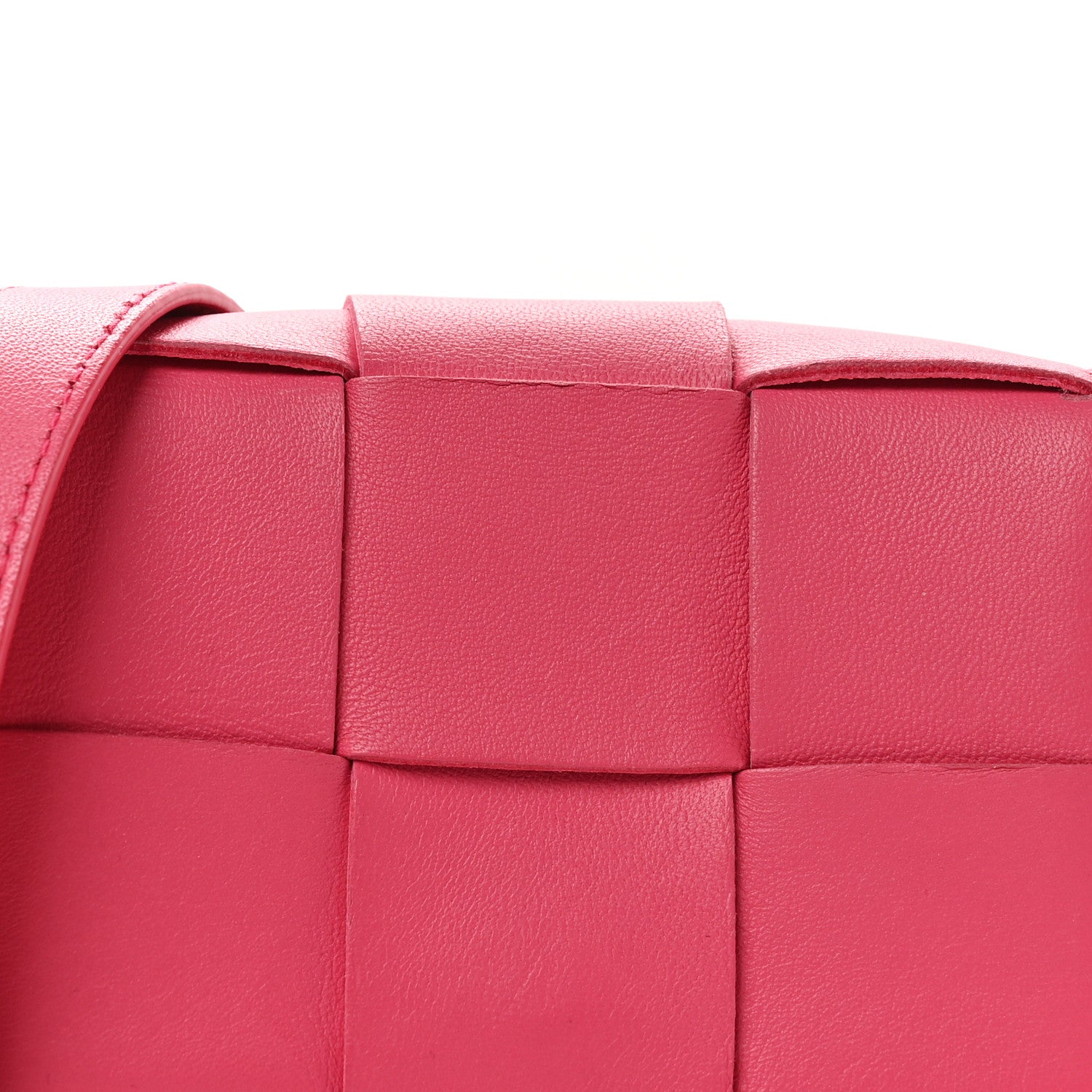Bottega Veneta Lambskin Maxi Intrecciato Extra Mini Cassette Crossbody Bag Cranberry 7 of 9