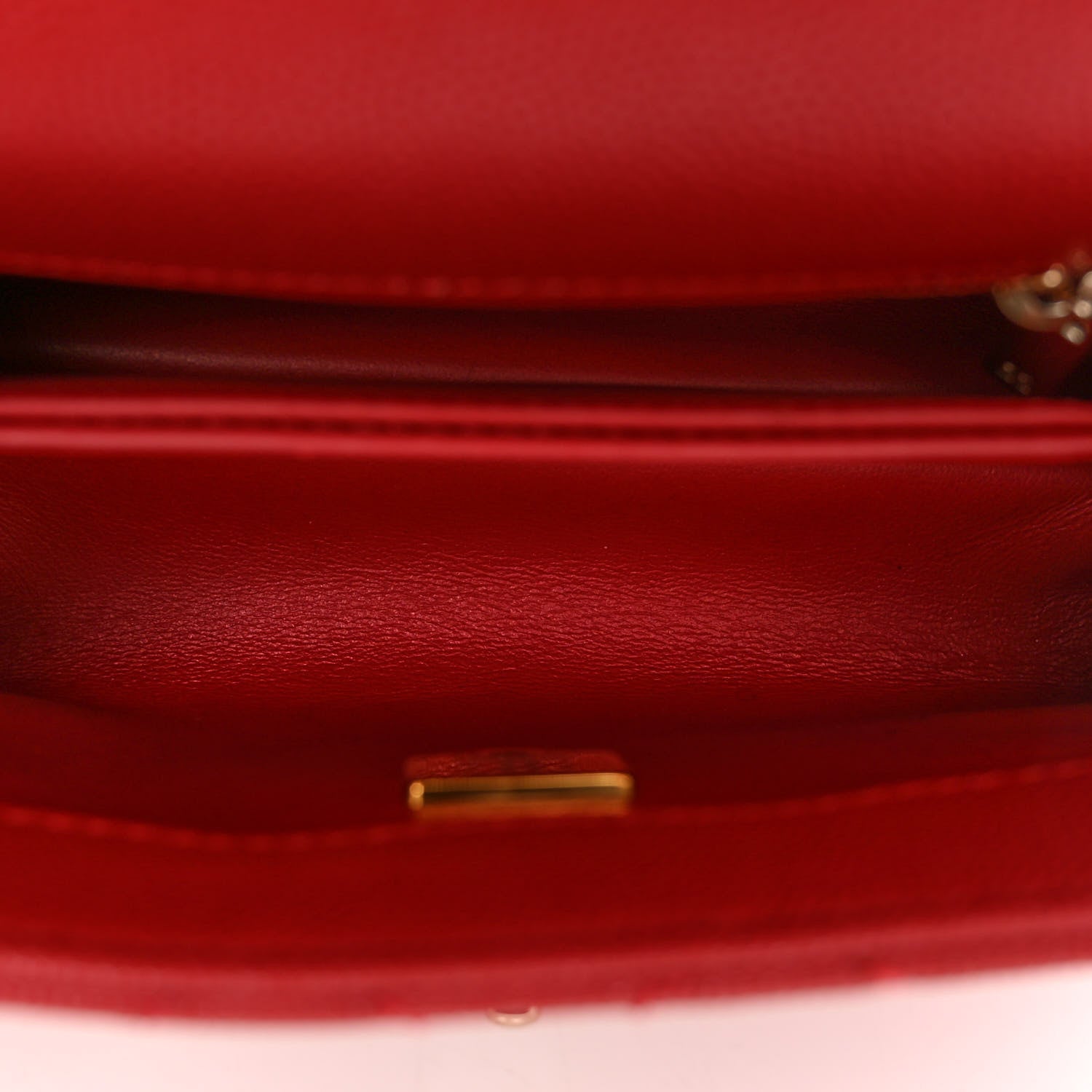 Chanel Caviar Quilted Lizard Embossed Extra Mini Coco Handle Flap Red 5 of 9