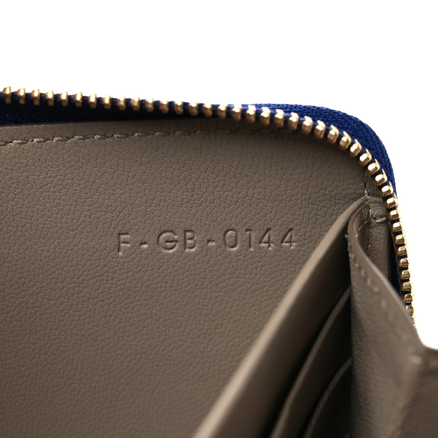 Celine Drummed Calfskin Large Zip Around Multifunction Wallet Indigo 8 of 10