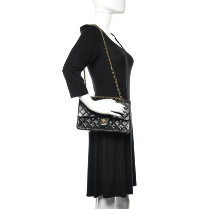 Chanel Lambskin Quilted Medium Double Flap Black 2 of 12