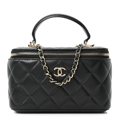Chanel Lambskin Quilted Small Top Handle Vanity Case With Chain Black 1 of 10