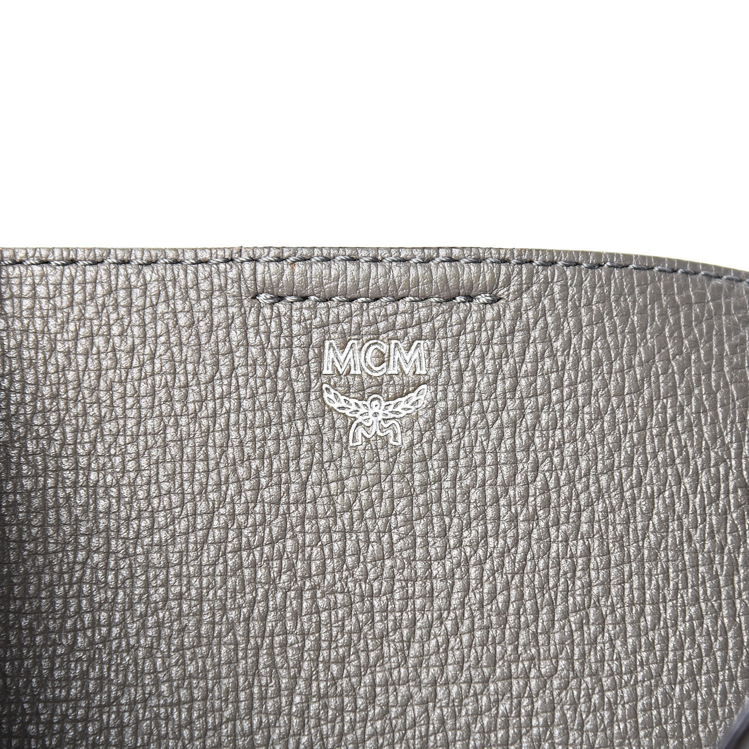 MCM Grained Calfskin Sarah Medium Visetos Hobo Grey 5 of 12