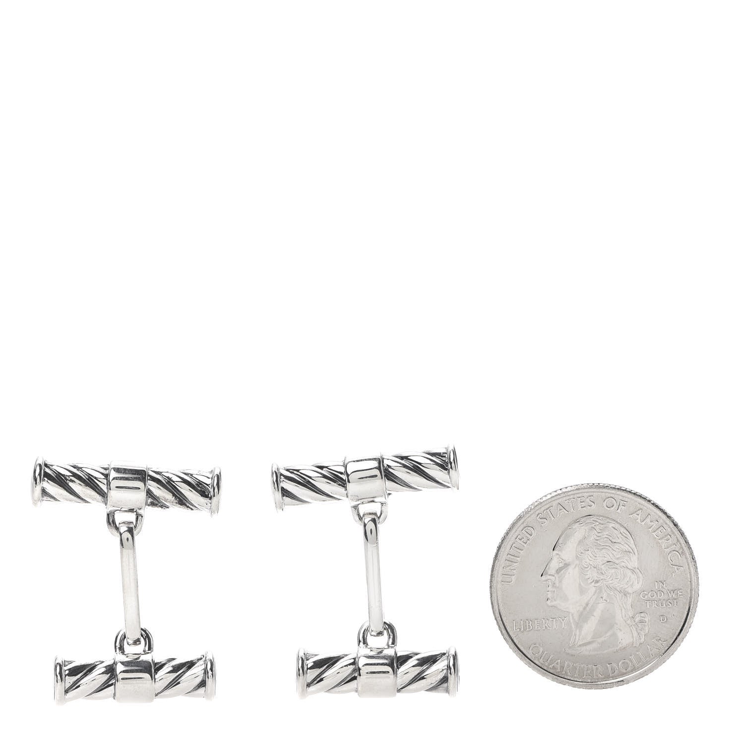David Yurman Sterling Silver Cable Classics Cufflinks 2 of 3