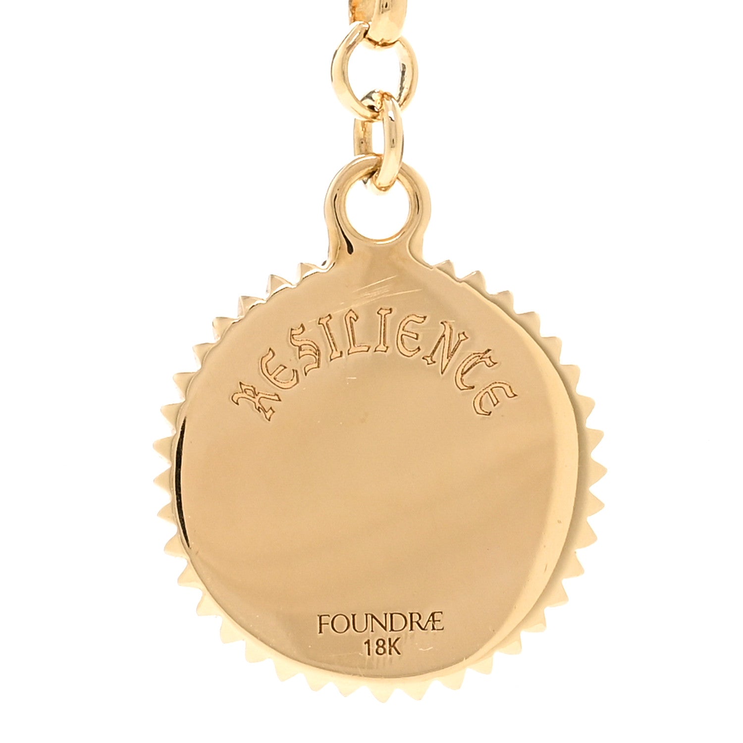 Foundrae 18K Yellow Gold Diamond Small Resilience Medallion Mixed Belcher Extension Chain Necklace 5 of 6