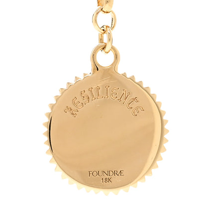 Foundrae 18K Yellow Gold Diamond Small Resilience Medallion Mixed Belcher Extension Chain Necklace 5 of 6