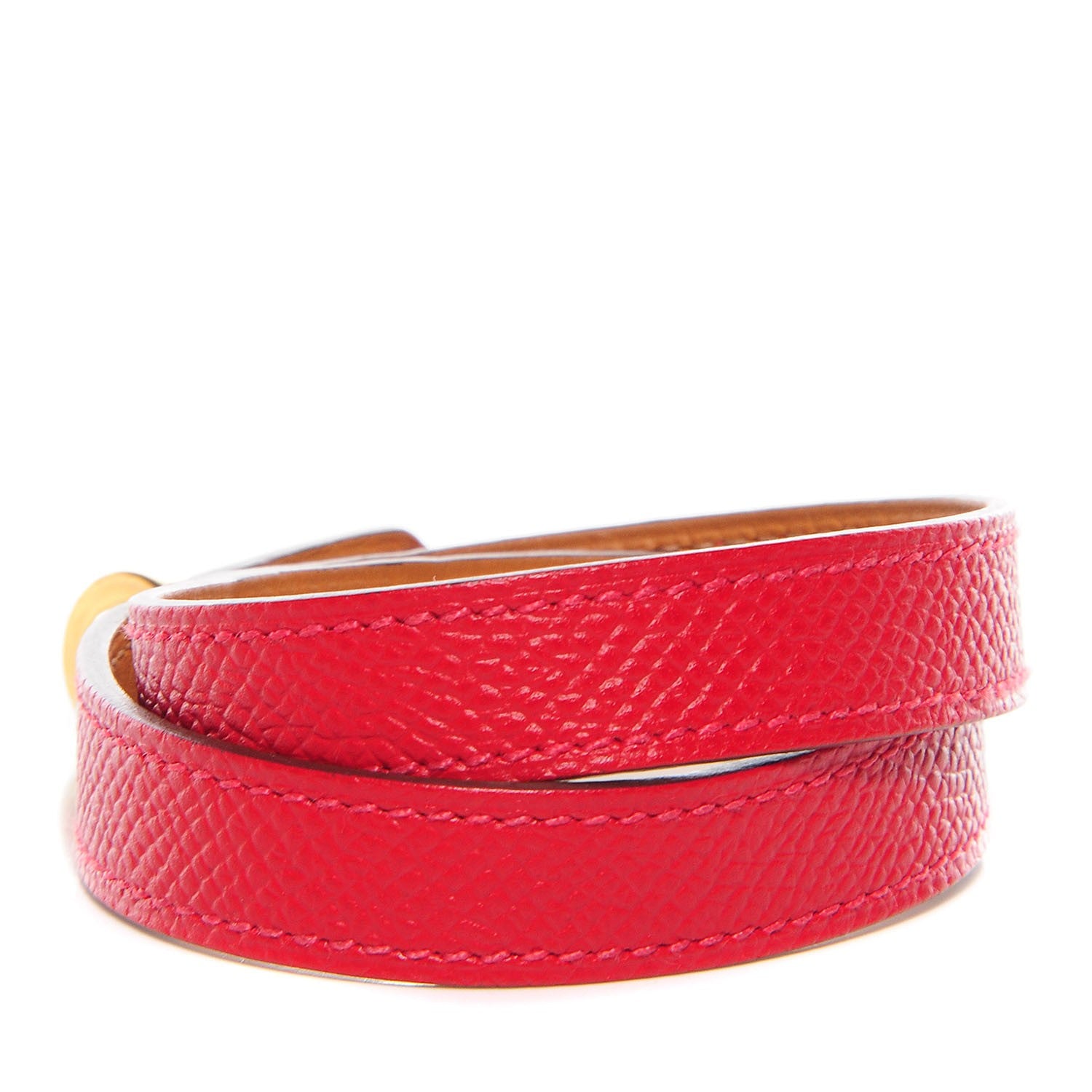 Hermes Epsom Kelly Double Tour Bracelet M Rouge Casaque 3 of 8