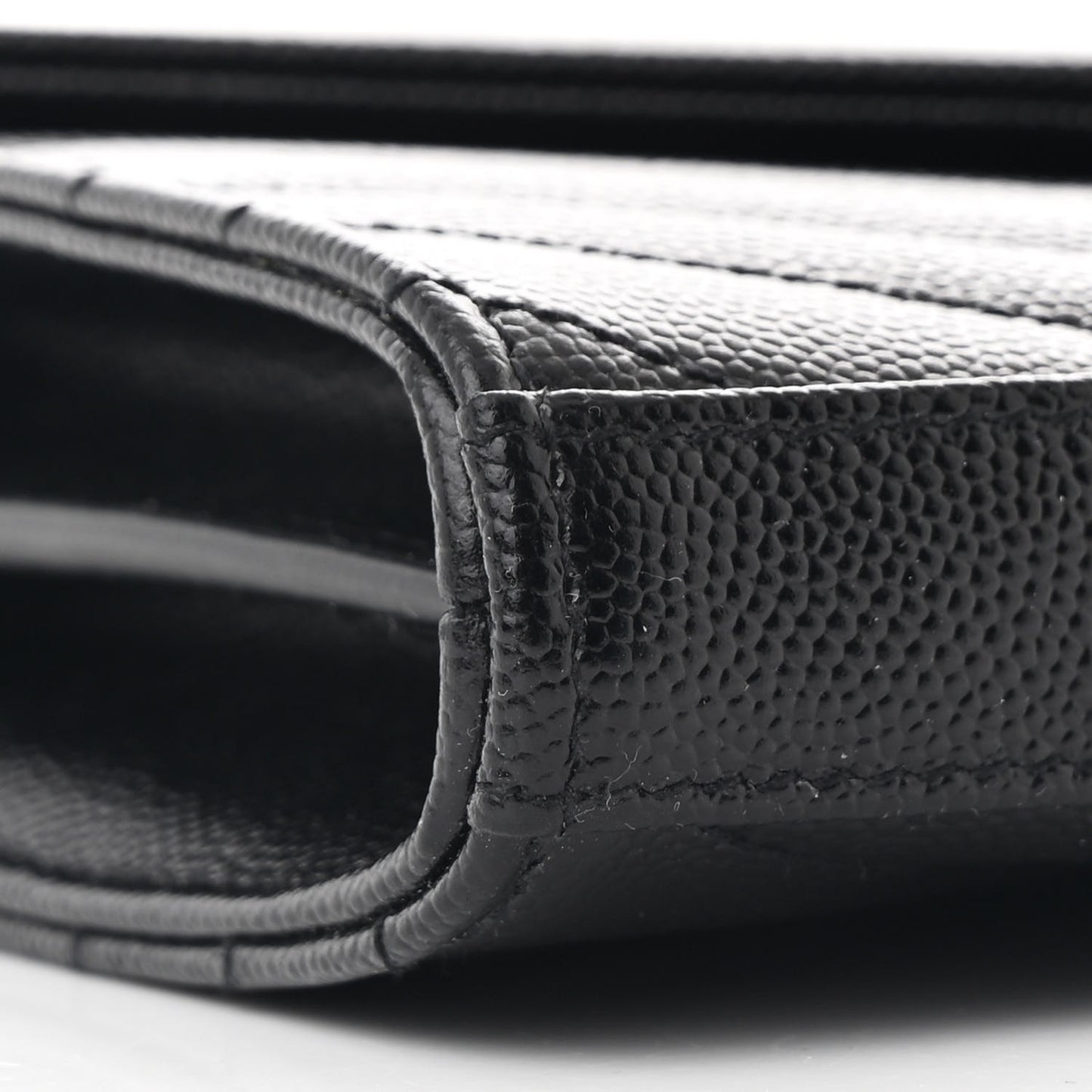 Grain De Poudre Matelasse Chevron Monogram Chain Wallet Black