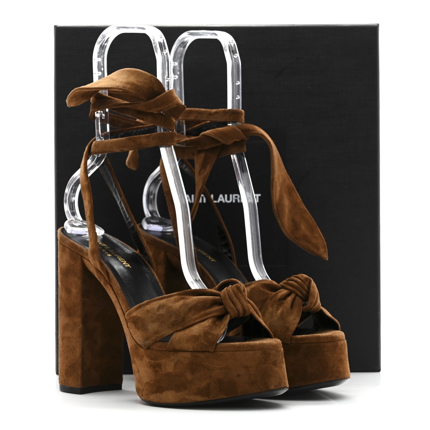 Saint Laurent Suede Bianca 85 Platform Sandals 38 Land 10 of 10