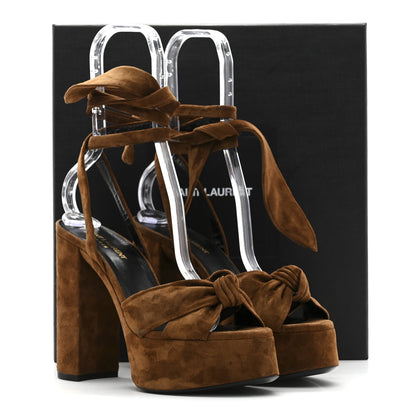 Saint Laurent Suede Bianca 85 Platform Sandals 38 Land 10 of 10