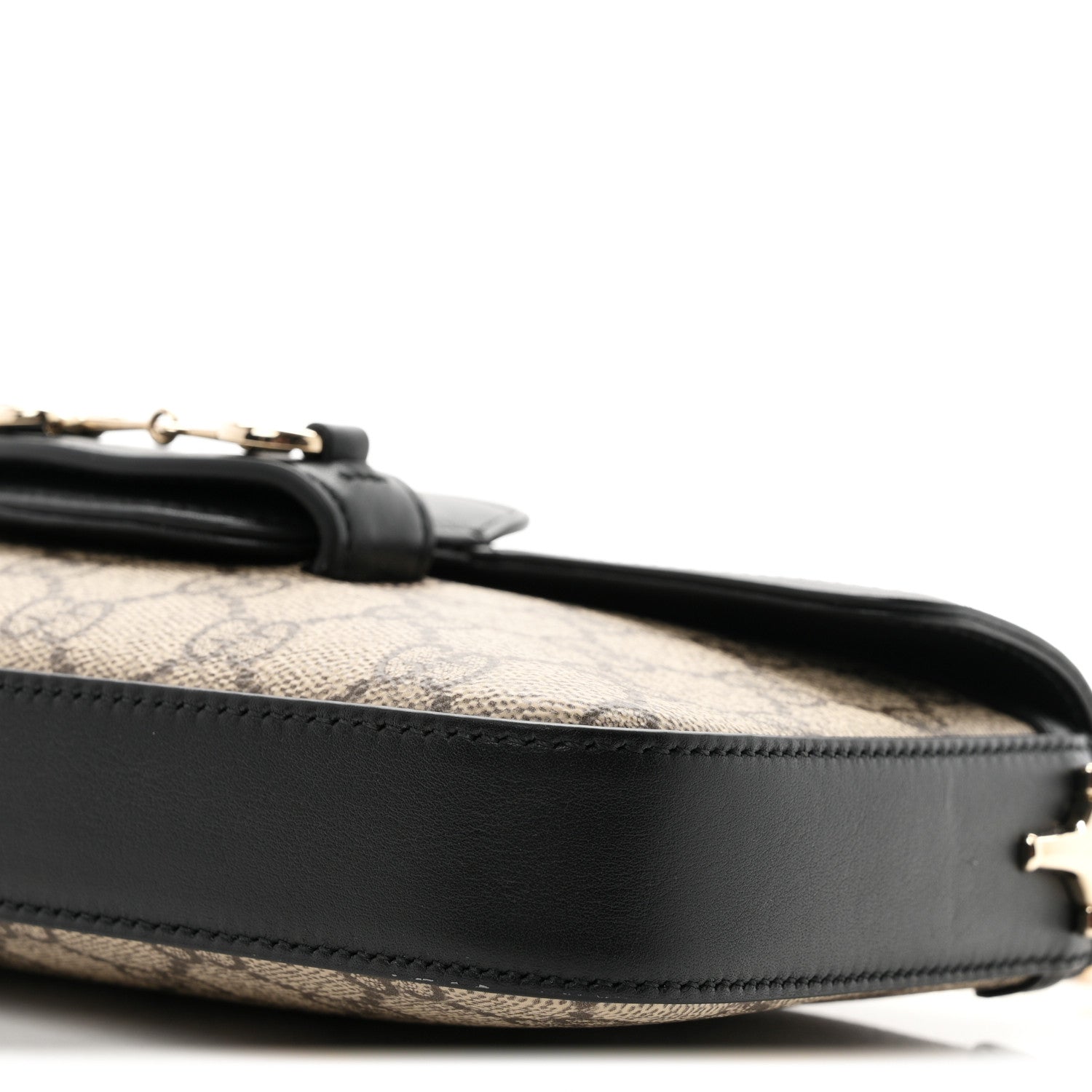 Gucci GG Supreme Monogram Azalea Calfskin Horsebit 1955 Mini Bag Beige Black 10 of 10