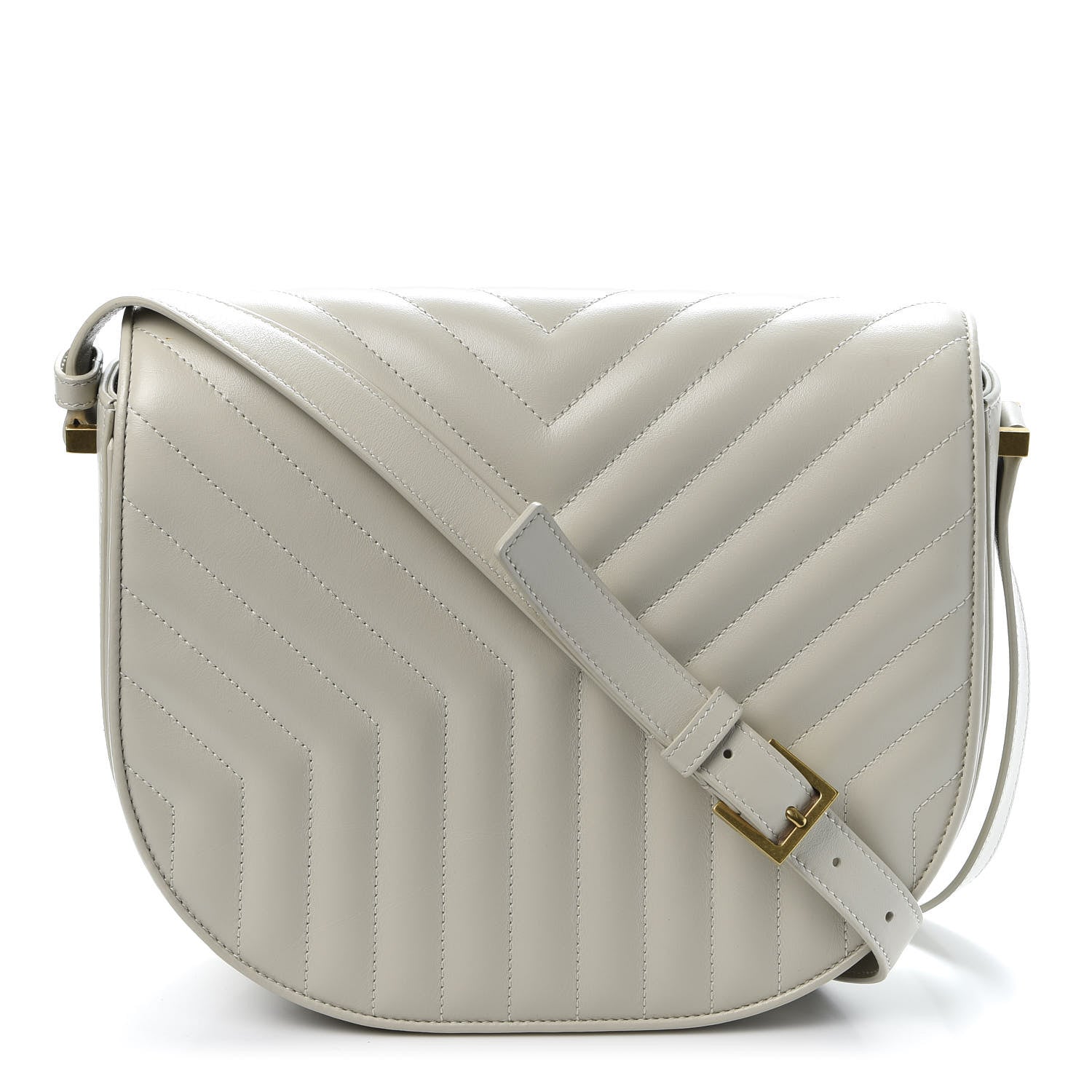 Saint Laurent Calfskin Quilted Y Joan Satchel White 1 of 10