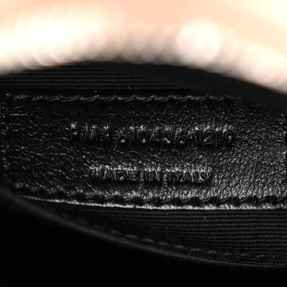 Saint Laurent SAINT LAURENT Grain De Poudre Matelasse Chevron Quilted Round Vinyle Camera Bag Gold Sand 6 of 9