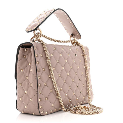 Valentino Garavani Lambskin Medium Rockstud Spike Shoulder Bag Poudre 3 of 10