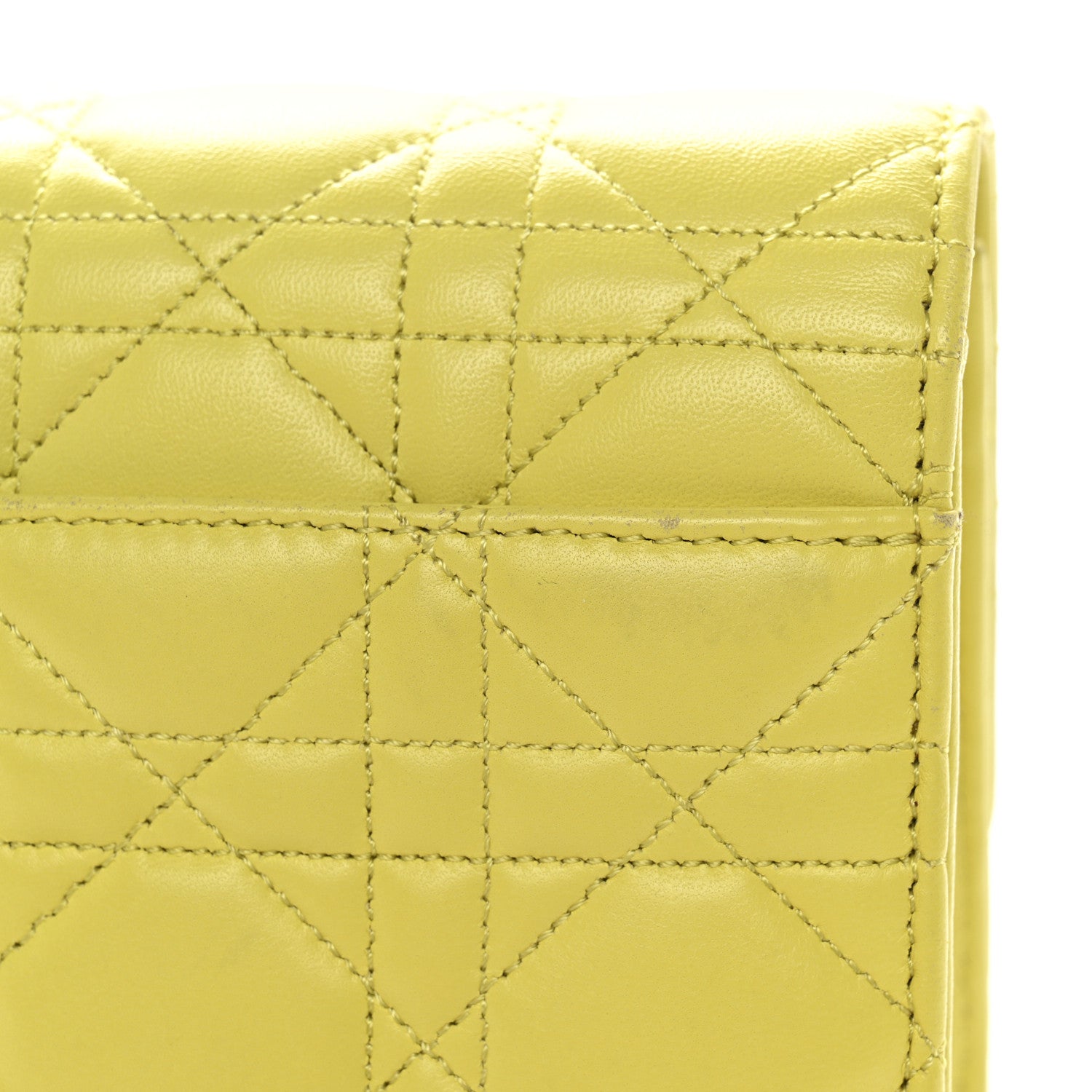 Christian Dior Lambskin Cannage Miss Dior Promenade Pouch Citron 13 of 13