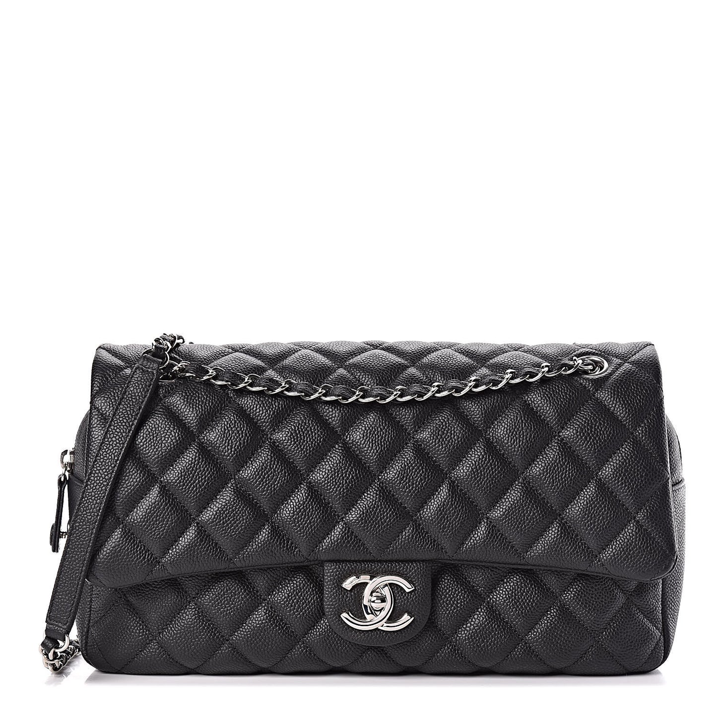 Caviar Quilted Jumbo Easy Flap Black