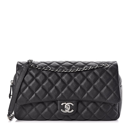 Chanel Caviar Quilted Jumbo Easy Flap Black 1 of 11