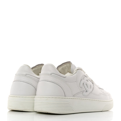 Chanel Calfskin CC Womens Sneakers 38 White 4 of 10
