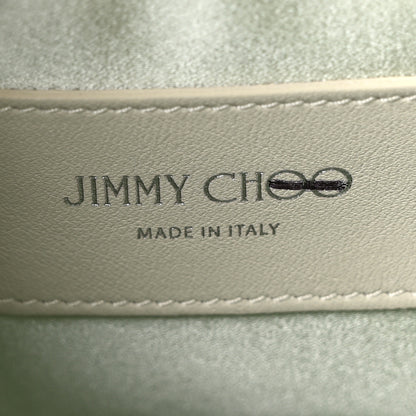 Jimmy Choo Satin  Crystal Embellished Bon Bon Bucket Bag Celeste 5 of 9