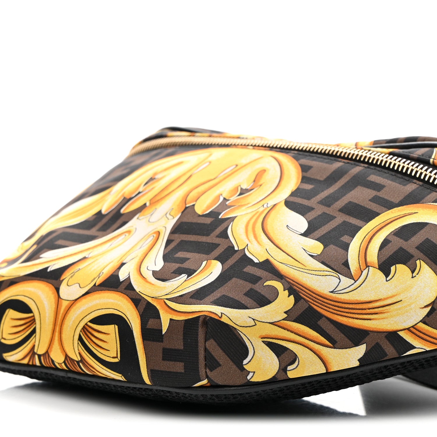 Fendi X VERSACE Nylon Cuoio Romano Fendace FF Baroque Belt Bag Black Gold 9 of 9