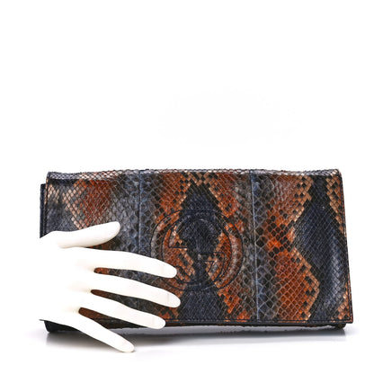 Gucci Snakeskin Medium Soho Clutch Blue Sienna 2 of 12