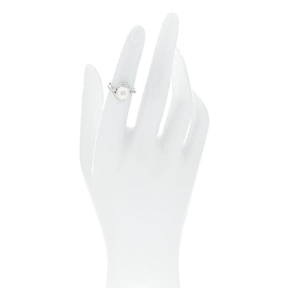 Mikimoto Platinum Diamond Akoya Cultured Pearl 8mm Ring 49 5 2 of 5
