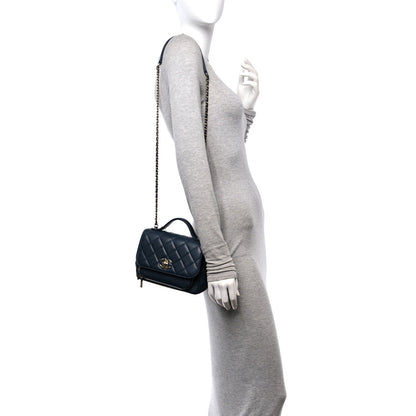 Chanel Caviar Quilted Small Business Affinity Flap Navy 2 of 11