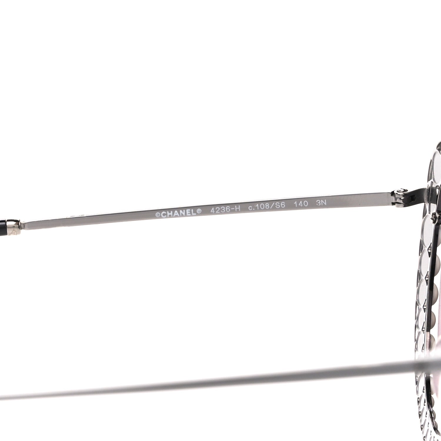Chanel Acetate Metal Pearl Butterfly Sunglasses 4236-H Grey 5 of 9