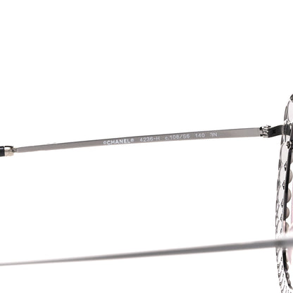 Chanel Acetate Metal Pearl Butterfly Sunglasses 4236-H Grey 5 of 9