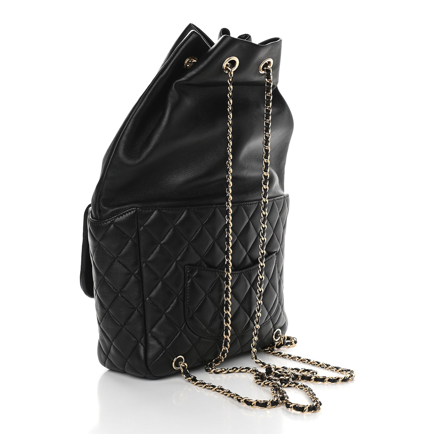 Lambskin Quilted Large In Seoul Backpack Navy