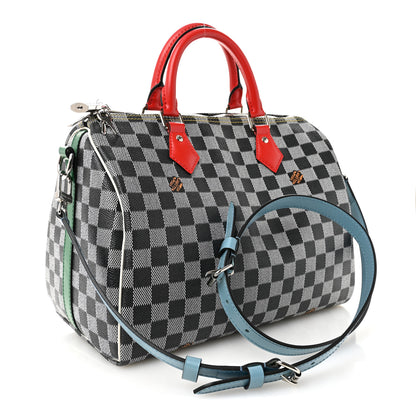 Louis Vuitton Damier Speedy Bandouliere 30 Black White 3 of 10
