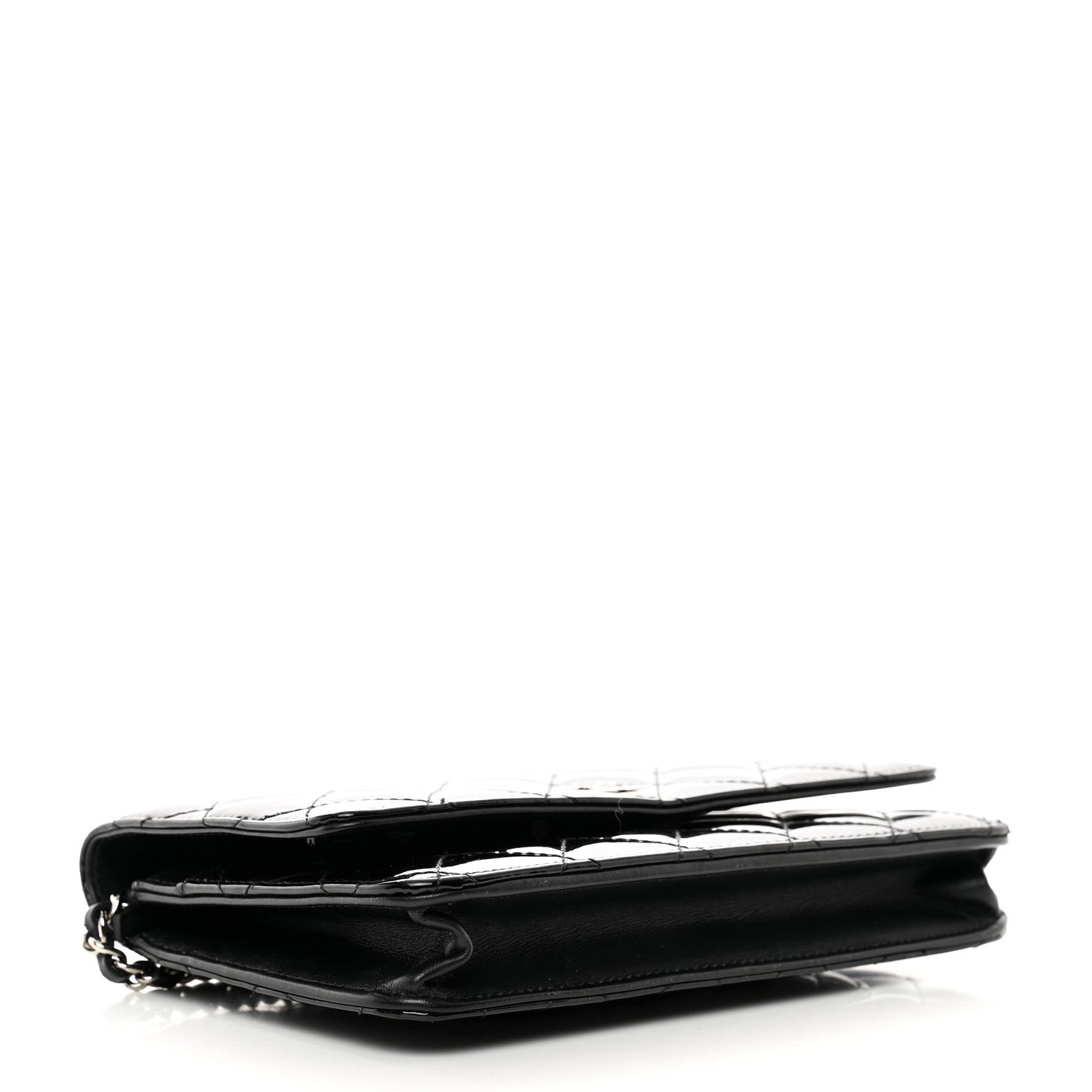 Chanel Patent Quilted Wallet On Chain WOC Black 3 of 9