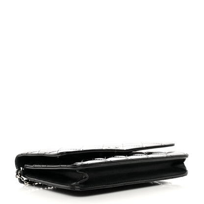 Chanel Patent Quilted Wallet On Chain WOC Black 3 of 9