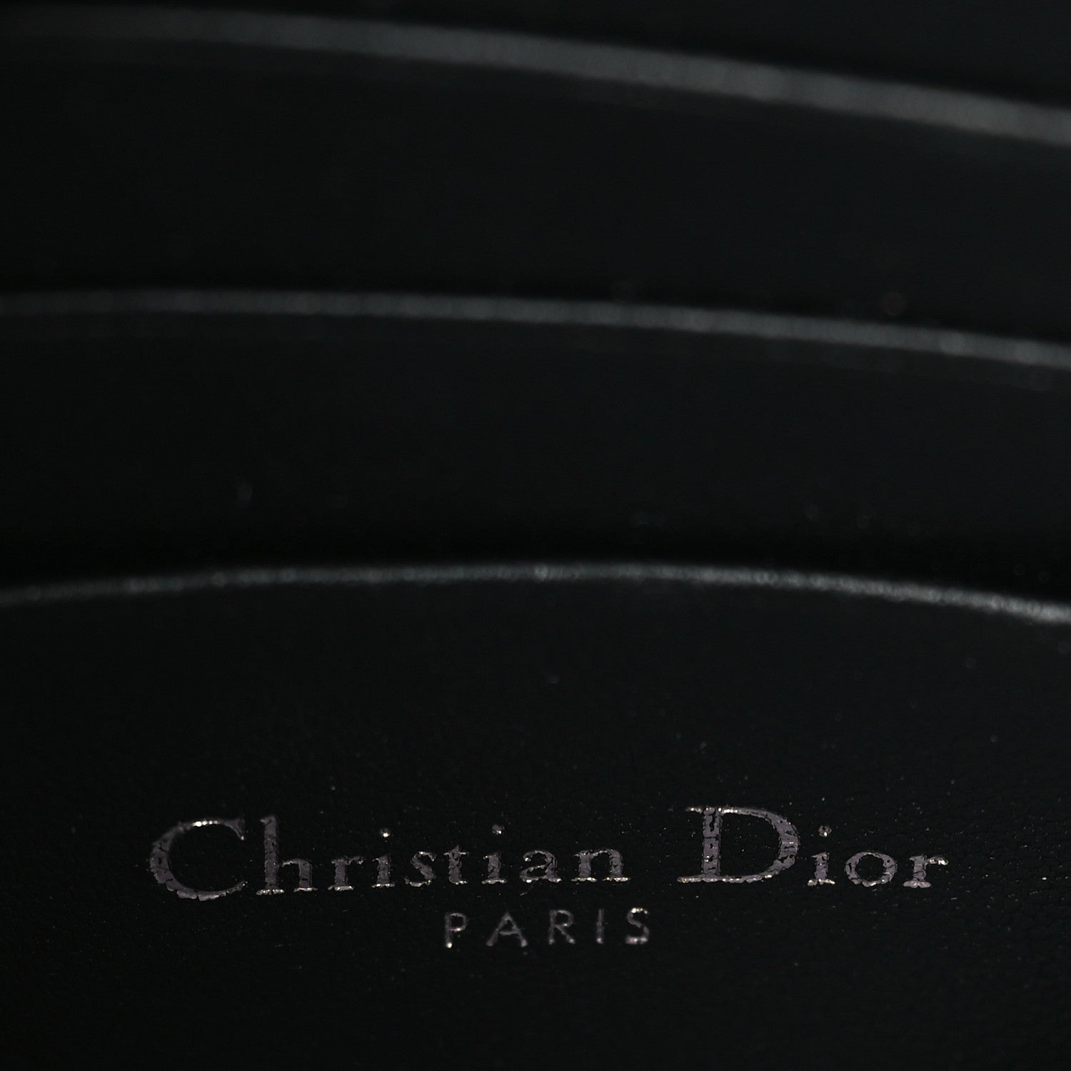 Christian Dior Calfskin Macrocannage Diamond Caro Zipped Pouch With Chain Black 6 of 10