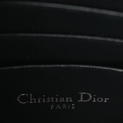 Christian Dior Calfskin Macrocannage Diamond Caro Zipped Pouch With Chain Black 6 of 10