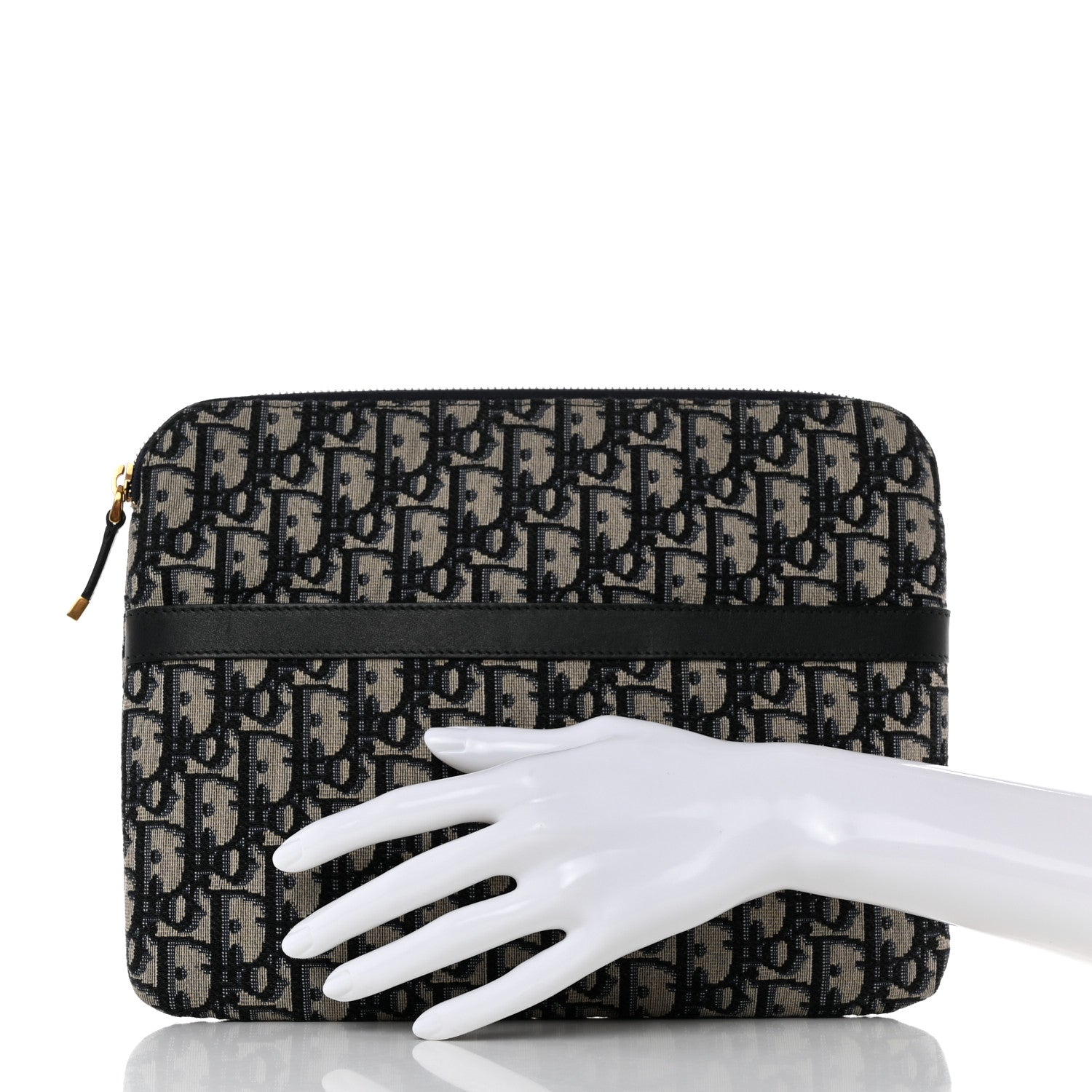 Christian Dior Oblique Pouch Clutch Blue 2 of 7
