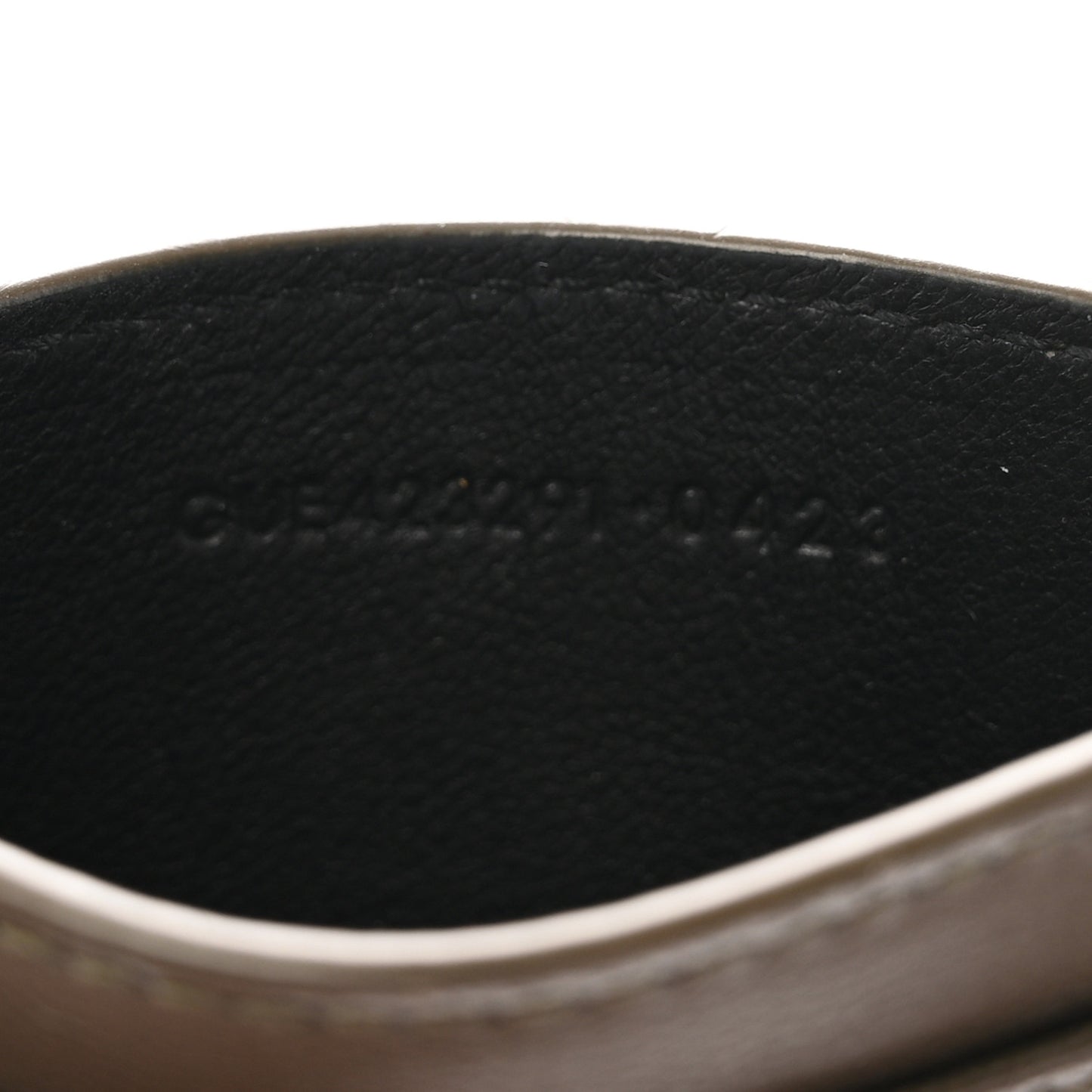 Lambskin Matelasse Chevron Monogram Credit Card Case Light Musk