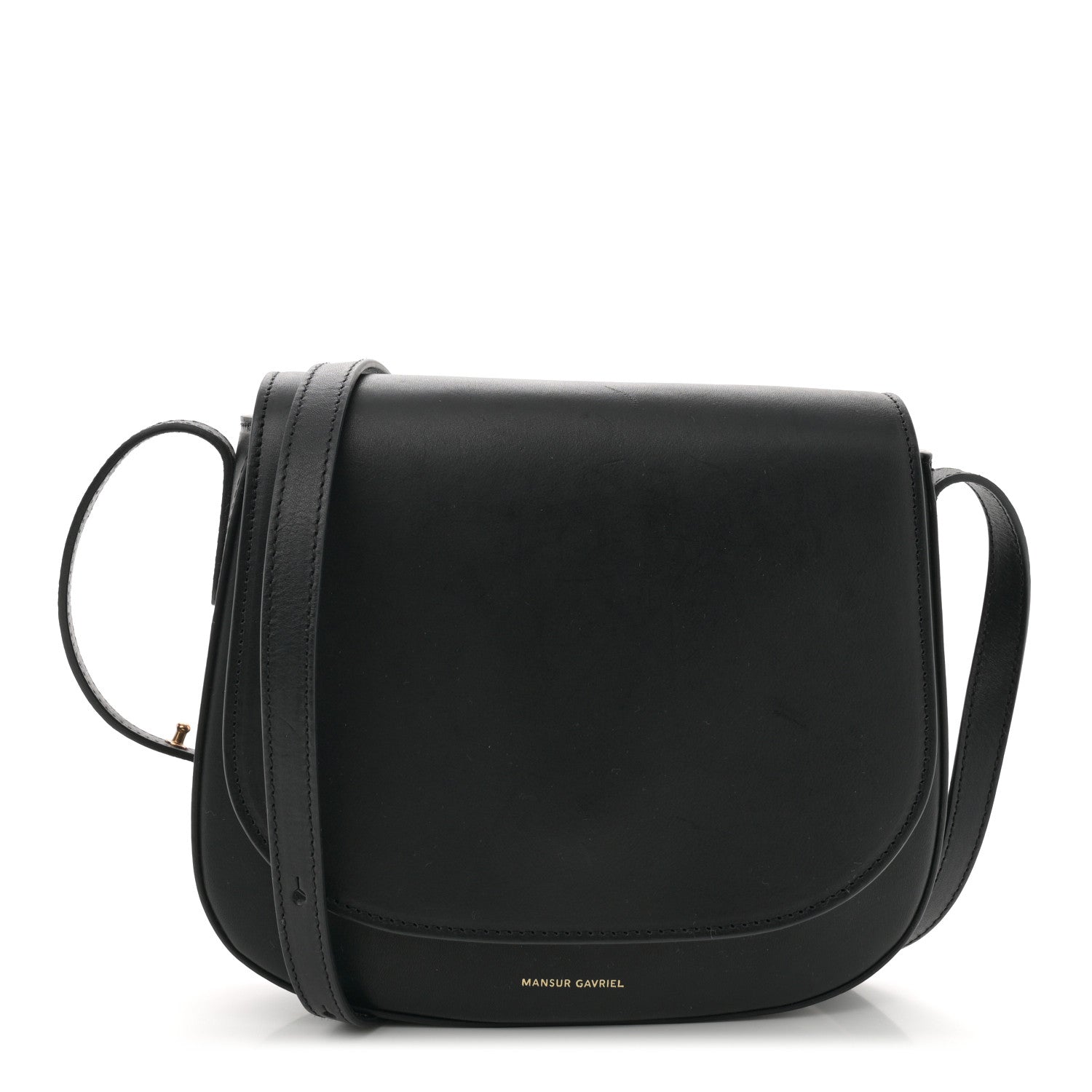 Mansur Gavriel Calfskin Flap Crossbody Bag Black 1 of 9