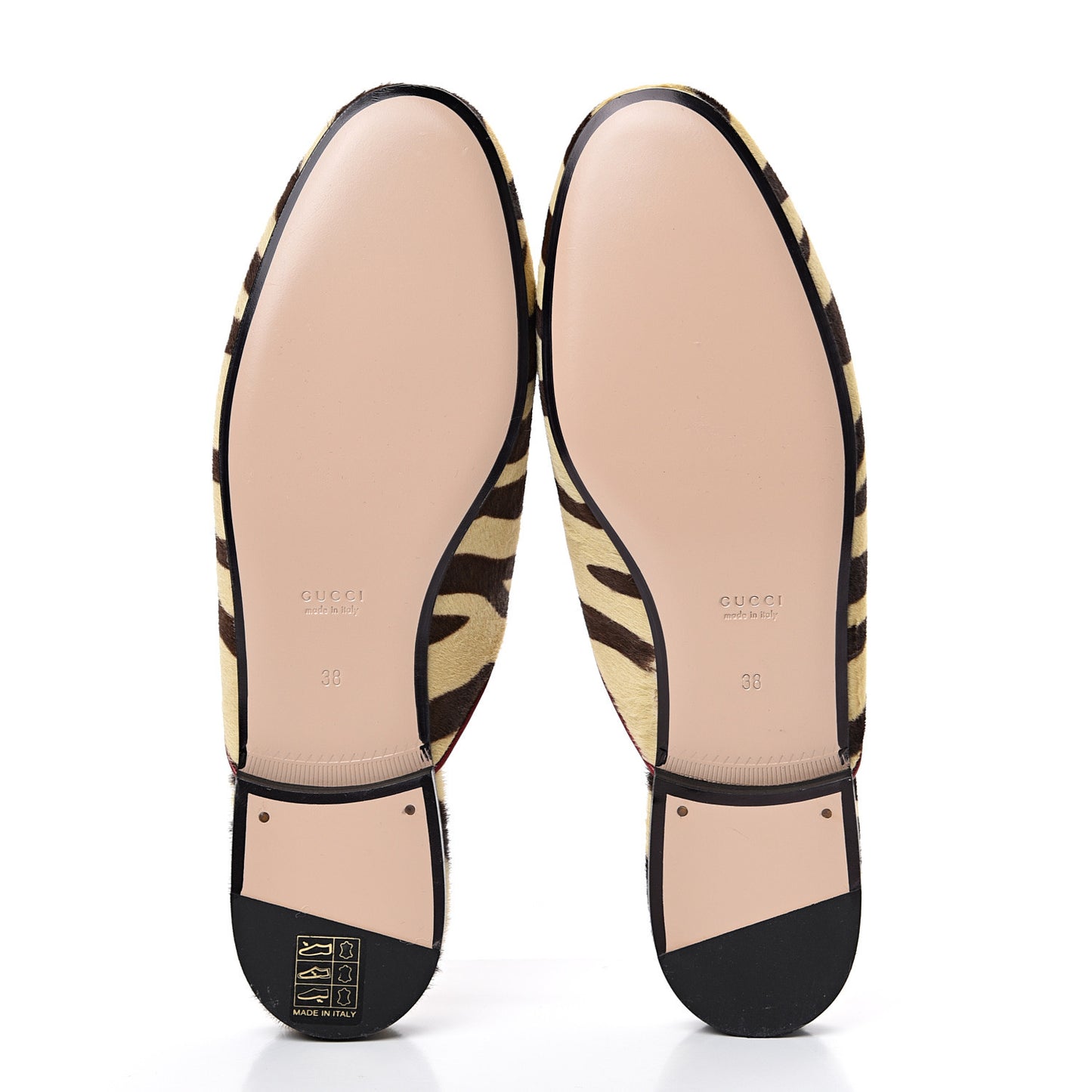 Calf Hair Tiger Print Womens Princetown Slippers 38 Natural Black Romantic Cherry