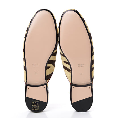 Gucci Calf Hair Tiger Print Womens Princetown Slippers 38 Natural Black Romantic Cherry 5 of 8