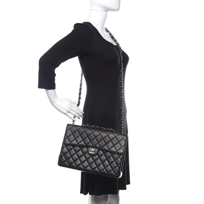 Chanel Lambskin Quilted Jumbo Single Flap Black 2 of 10