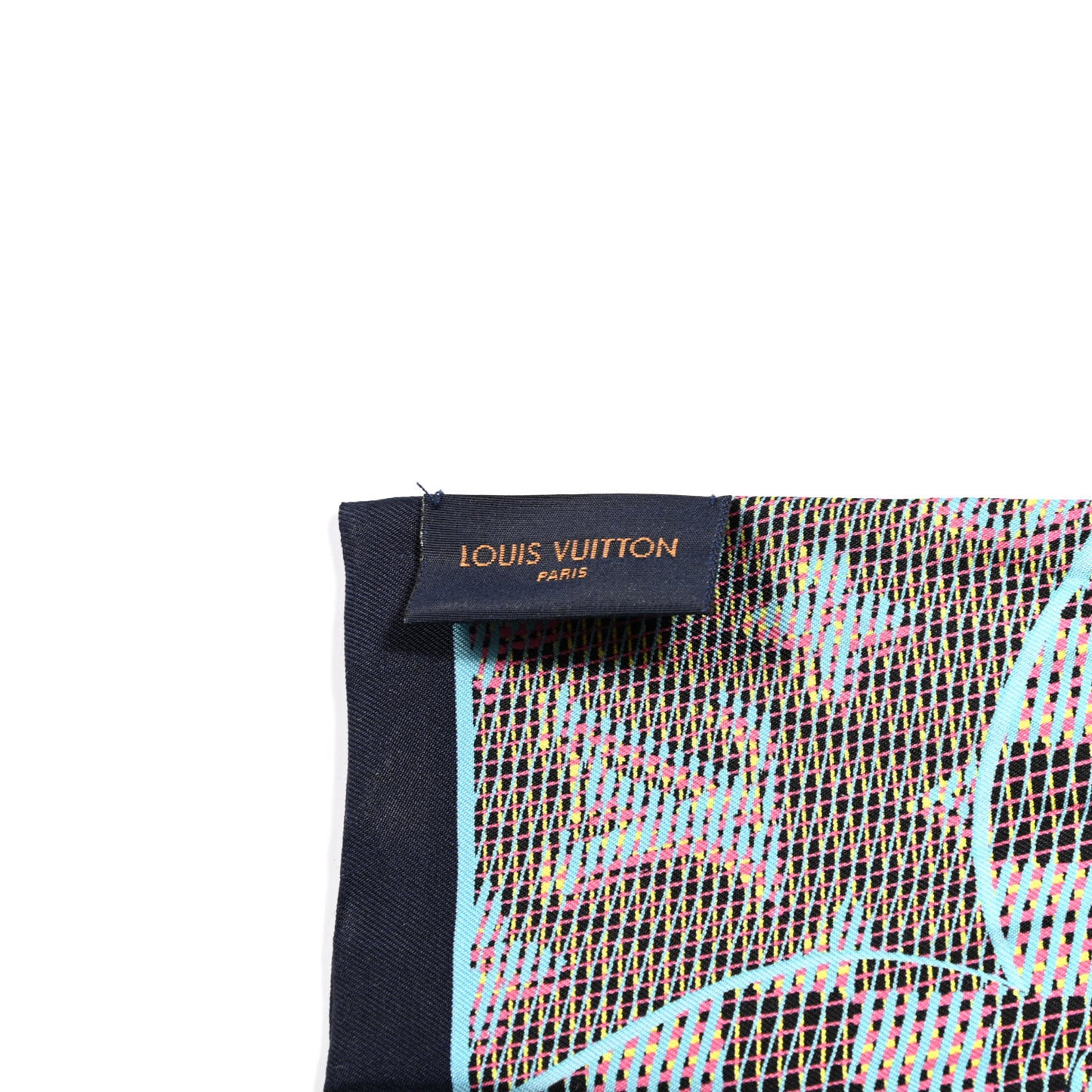 Silk Monogram Damier Pop Print Bandeau Blue