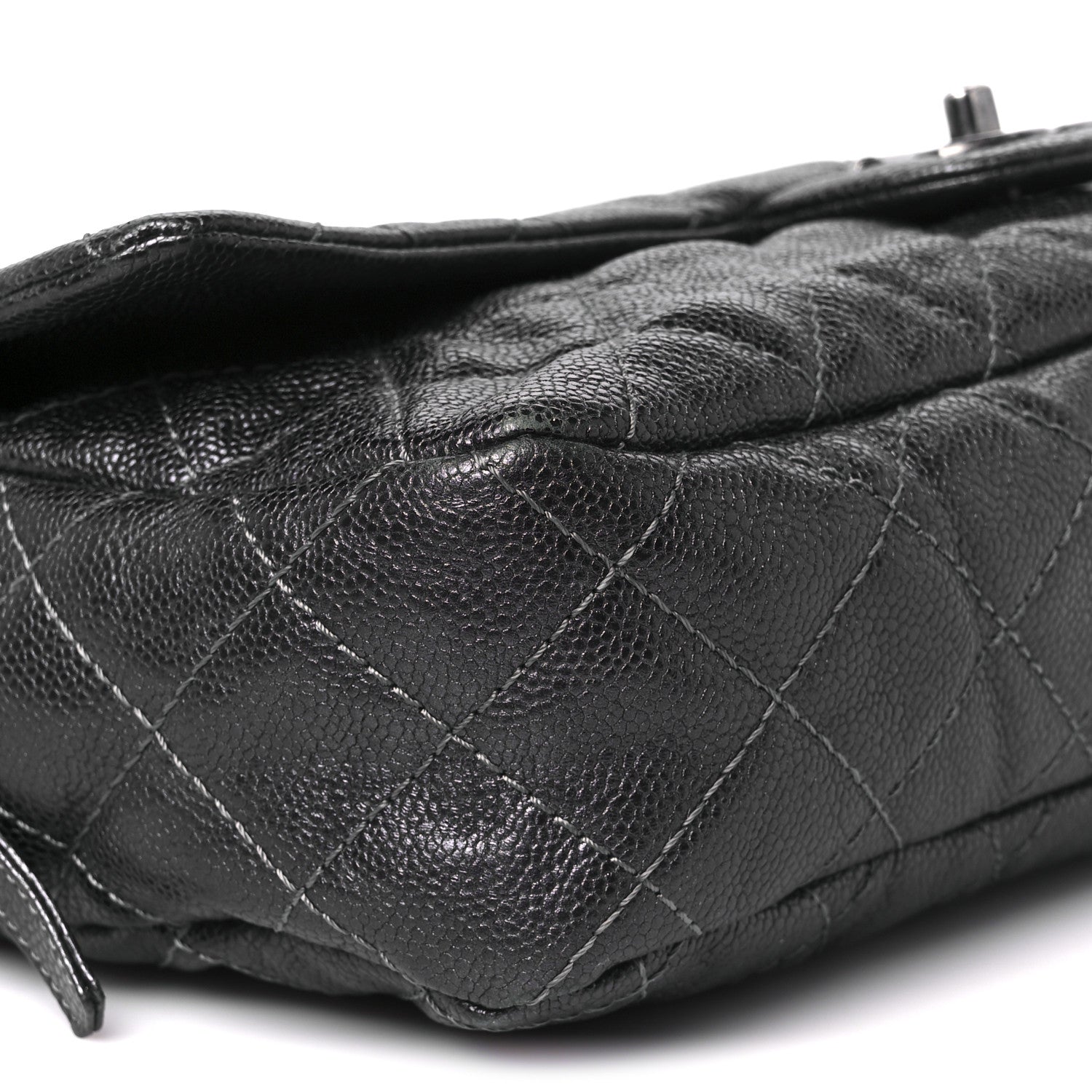 Chanel Iridescent Caviar Quilted Jumbo Easy Flap Grey 10 of 11